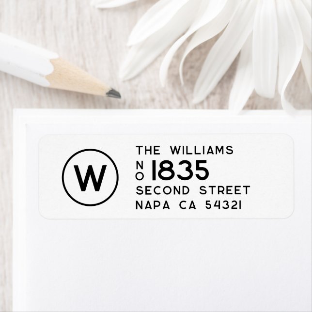 Modern Minimal Return Address Monogram  (En situation)