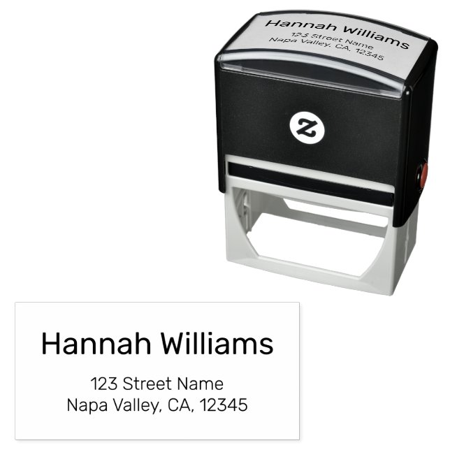 Modern Minimal Return Address Self-inking Stamp (In Situ)