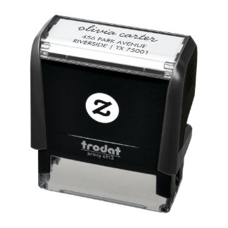 Modern Minimal Return Address Self-Inking Stamp