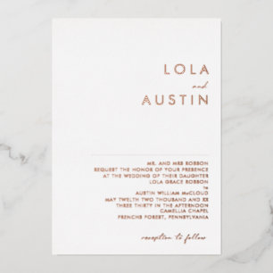 Modern Minimal Rose Gold Traditional Wedding Real