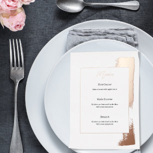 Modern Minimal Rose Gold Wedding Menu