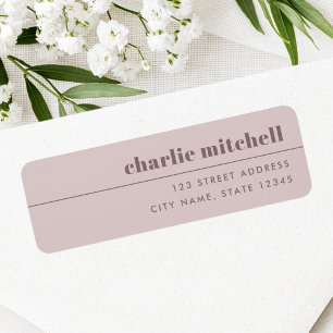 Modern minimal rose taupe return address