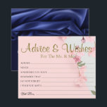 Modern Minimal Rosy Wedding Advice Wishes Cards<br><div class="desc">Wedding Advice and wishes Cards for bride and groom keepsake,  Wishes for Mr & Mrs - Bridal Shower,  Bachelorette Games.</div>