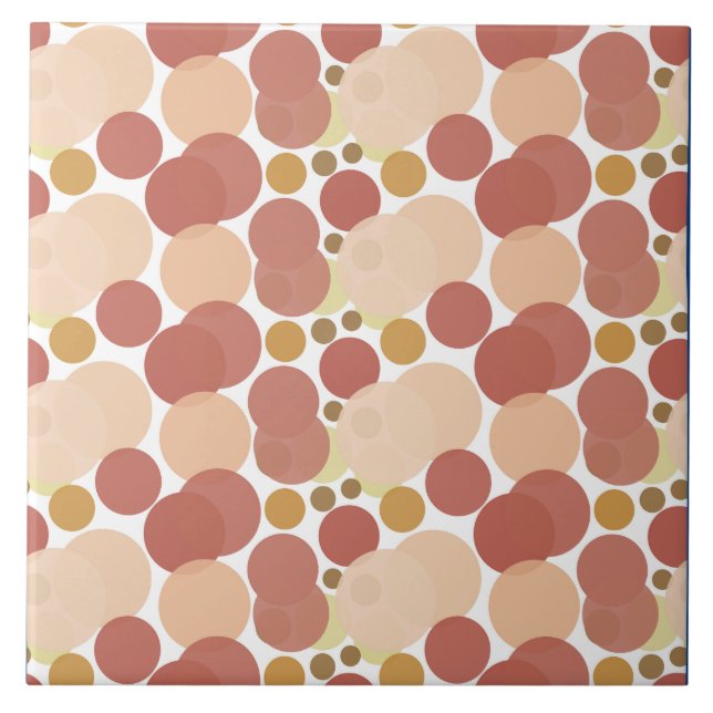 Modern Minimal Round Pink Red Bubble Design Tile (Front)