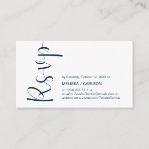 Modern Minimal, RSVP,  Navy Blue, Respond Enclosure Card