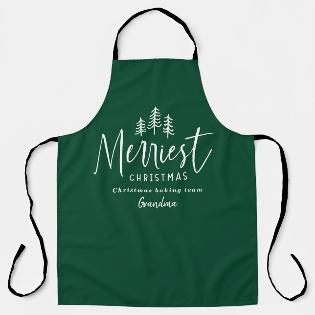 Modern minimal rustic Christmas family baking Apron (Front)
