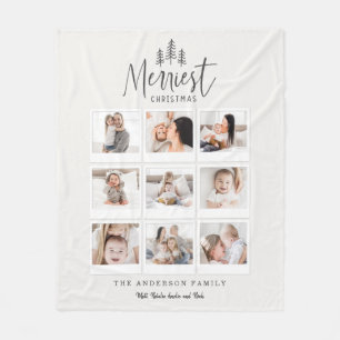 modern minimal rustic multi photo fleece blanket