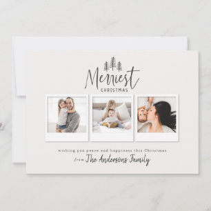 modern minimal rustic multi photo holiday card