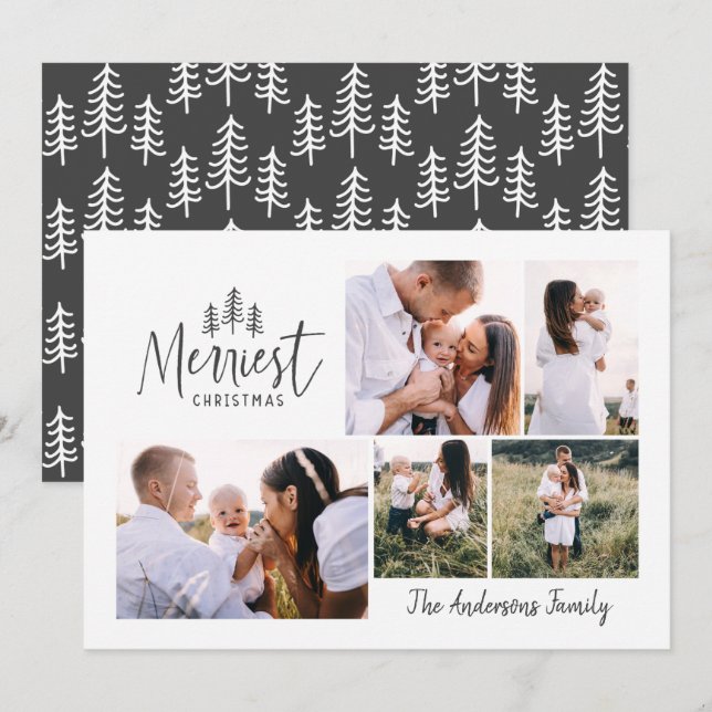 modern minimal rustic multi photo holiday card (Front/Back)