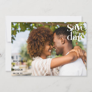 modern minimal rustic photo Save The Date Card