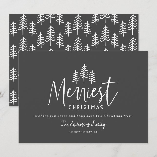 Modern minimal rustic stylish farmhouse Christmas Holiday Card (Front/Back)