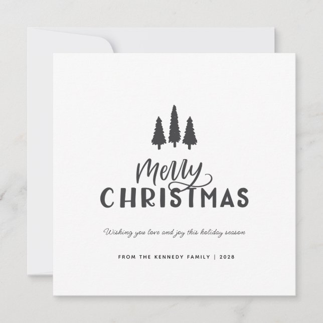 Modern Minimal Rustic Stylish Farmhouse Christmas  Holiday Card (Front)