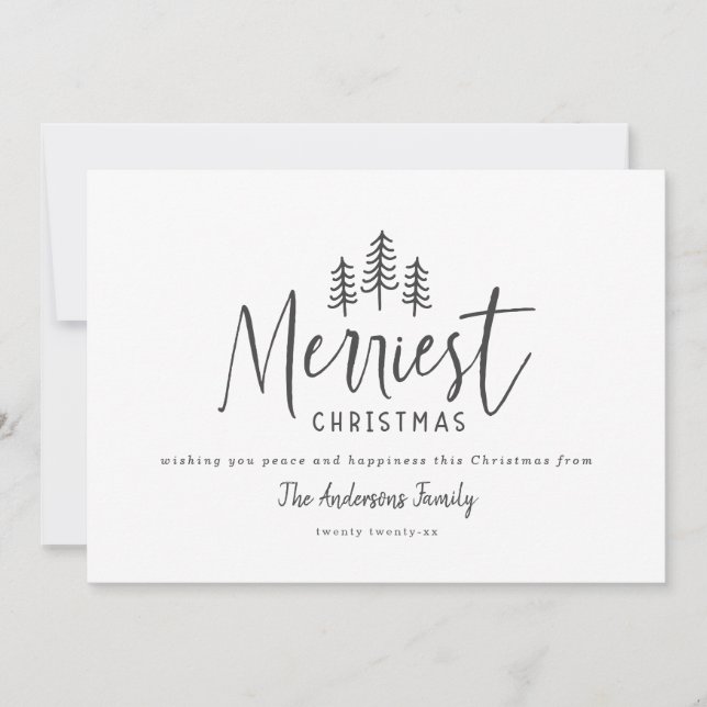 Modern minimal rustic stylish farmhouse Christmas Holiday Card (Front)
