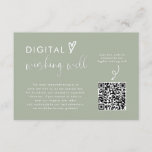 Modern Minimal Sage Green Honeymoon Fund QR Code Enclosure Card<br><div class="desc">sage green Honeymoon fund QR code</div>