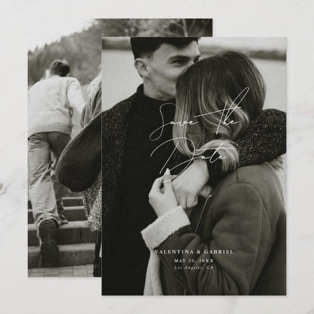 Modern Minimal Save the Date Invitation (Front/Back)