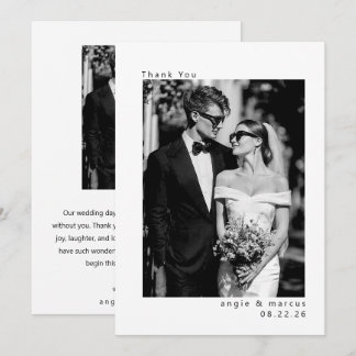 Modern Minimal Save the Date Thank You Card