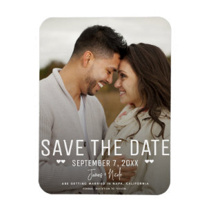 Modern Minimal Save the Date Wedding Photo Magnet