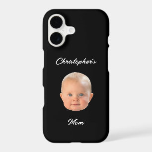 Modern Minimal Script Baby Face Photo Mom Gift
