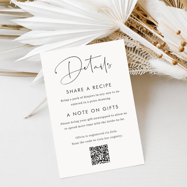 Modern Minimal Script Bridal Shower Enclosure Card (Creator Uploaded)