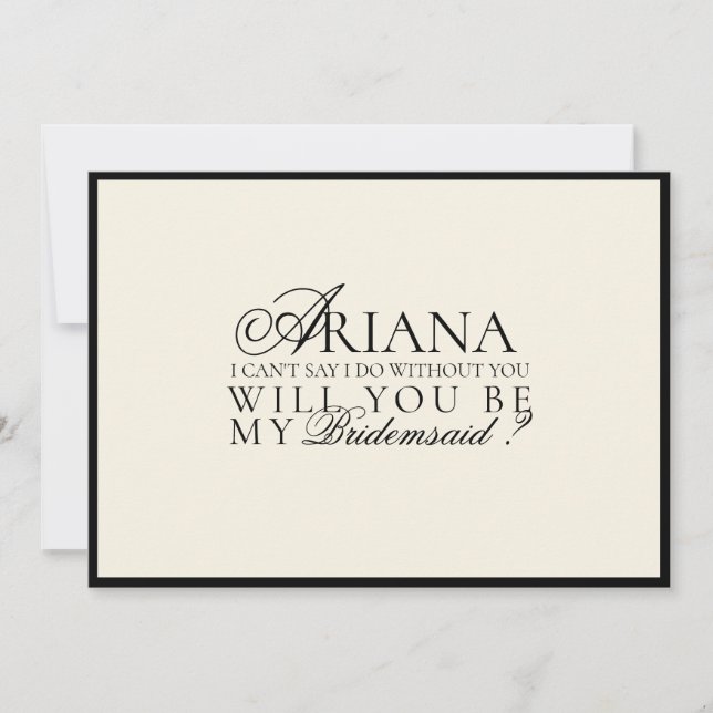 Modern Minimal Script Bridesmaid Proposal Card (Front)