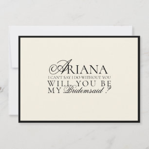 Modern Minimal Script Bridesmaid Proposal Card