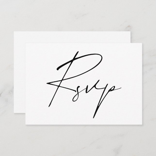 Modern Minimal Script Calligraphy Wedding Online RSVP Card (Front/Back)