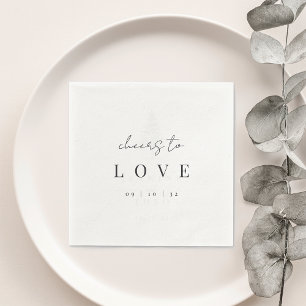 Modern Minimal Script Cheers to Love Wedding Napkin