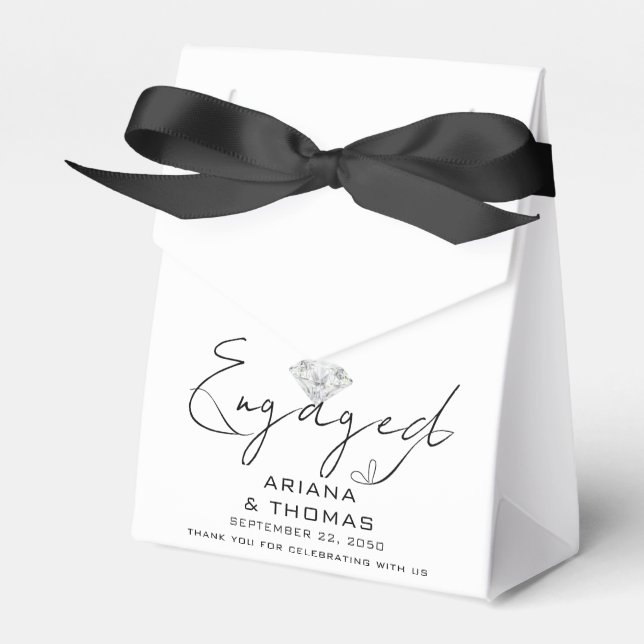 Modern Minimal Script Engagement Party Favor Box (Front Side)