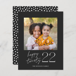 Modern Minimal Script Happy 2022 Photo Holiday Car