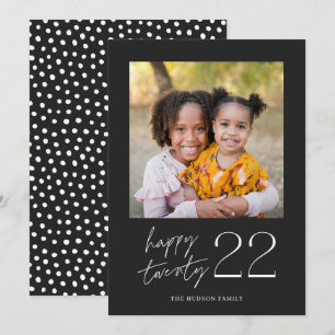Modern Minimal Script Happy 2022 Photo Holiday Card