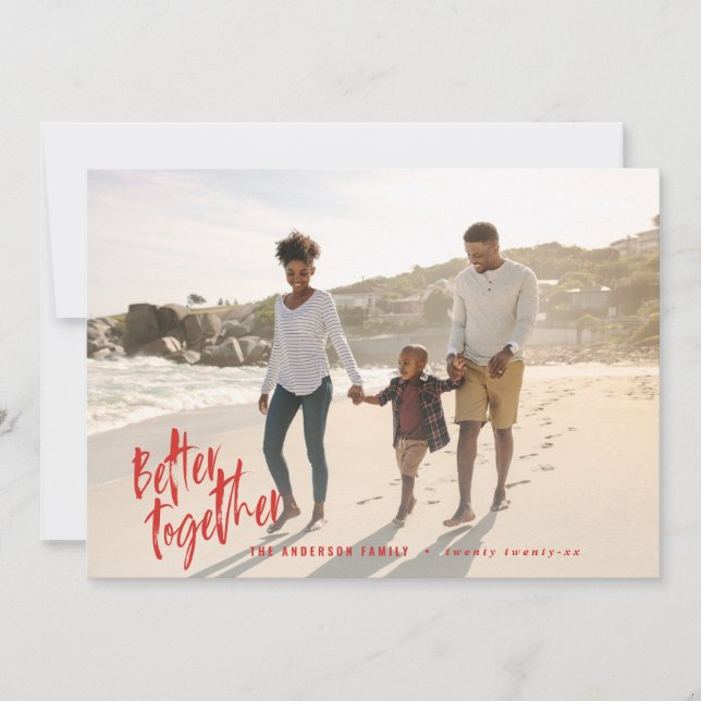 Modern minimal script holiday photo (Front)