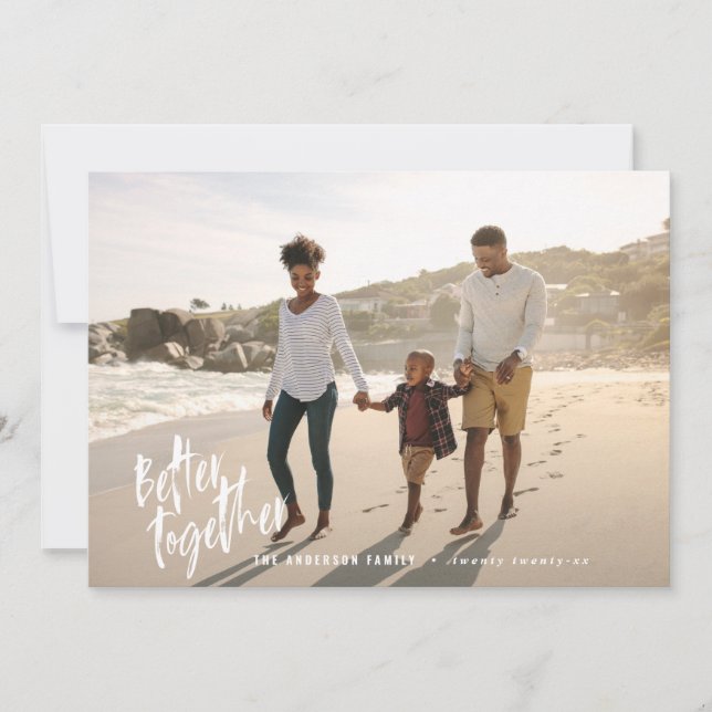 Modern minimal script holiday photo (Front)