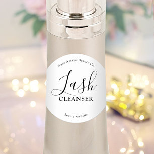 Modern Minimal Script Lash Cleanser Classic Round Sticker