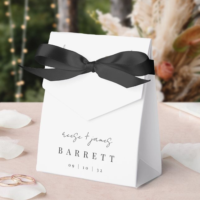 Modern Minimal Script Personalized Wedding Favor Box (Creator Uploaded)