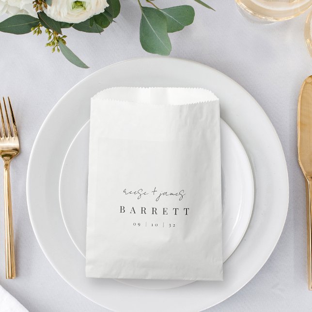 Modern Minimal Script Personalized Wedding Favour Bag (Creator Uploaded)