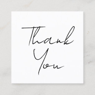 modern minimal script thank you for your order square business card