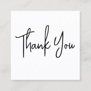 modern minimal script thank you for your order square business card