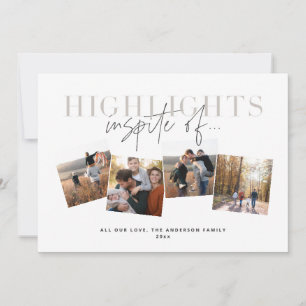 Modern, minimal script typography highlights holiday card