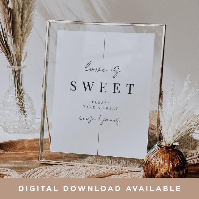Modern Minimal Script Wedding Dessert Table Poster (Creator Uploaded)