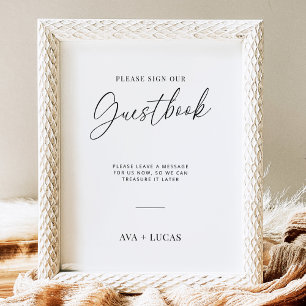 Modern Minimal Script Wedding Guestbook Sign