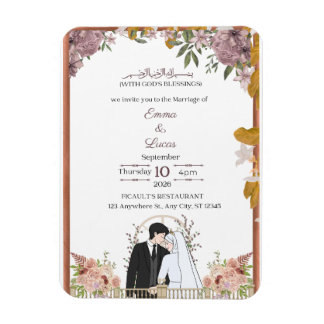 Modern Minimal Script Wedding Invitation – Emma &  Magnet