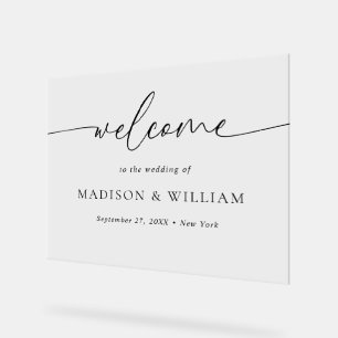 Modern Minimal Script Wedding Welcome Sign