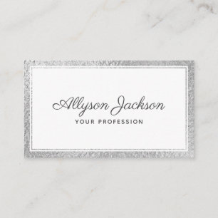 Modern Minimal Silver Foil Business Card