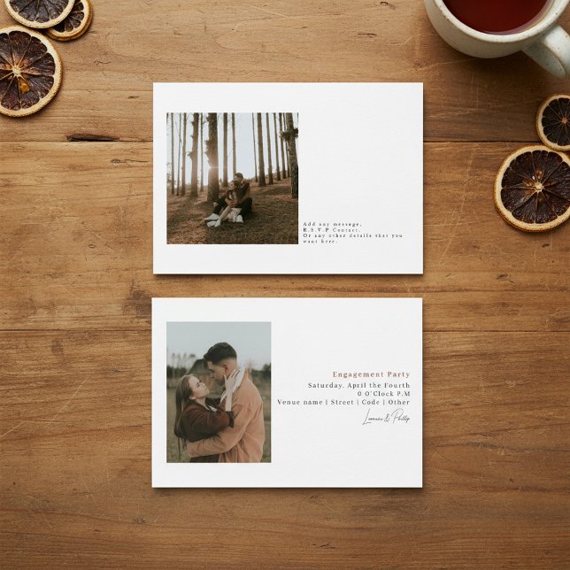 Modern Minimal Simple 2-Photo Wedding Invitation (Modern Minimal Simple 2-Photo Wedding Invitation.)