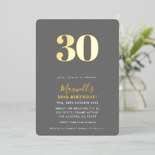 MODERN MINIMAL simple 30th birthday party grey