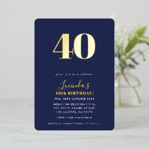 MODERN MINIMAL simple 30th birthday party navy