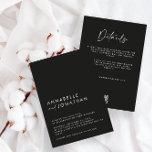Modern Minimal simple black Wedding Details QRCode Invitation<br><div class="desc">Modern minimal simple elegant simple black and black wedding,  details and QR code invitation. Part of a modern collection.</div>