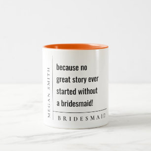 Modern Minimal Simple Bold Classy Bridesmaid Gift Two-Tone Coffee Mug