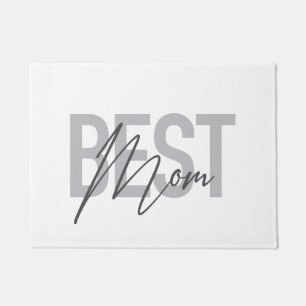 Modern, minimal, simple, cool design of Best Mom Doormat