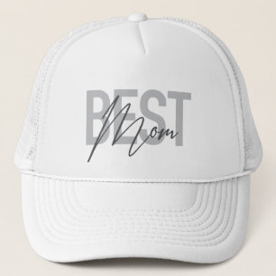 Modern, minimal, simple, cool design of Best Mom Trucker Hat